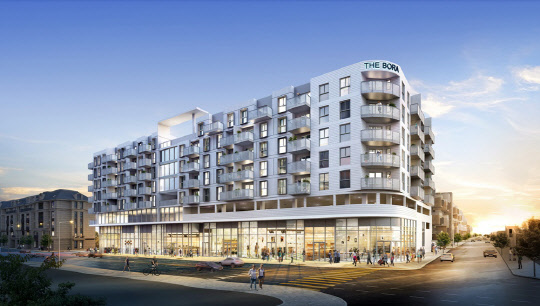 반도건설이 LA 중심가에 '더 보라 3170' 주상복합을 짓기 위한 프로젝트 착공에 들어갔다. 더 보라 3170 투시도.<반도건설 제공>